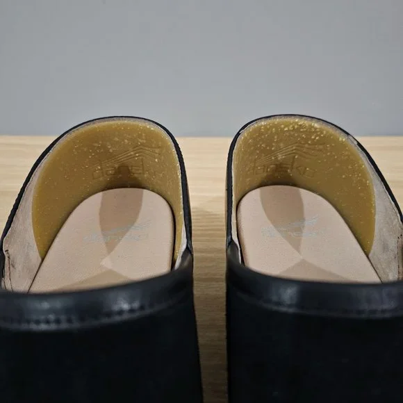 Dansko Clog Brenna Burnished Suede Womens Slip On Black Nubuck EU Size 41 Shoe - Picture 8 of 11